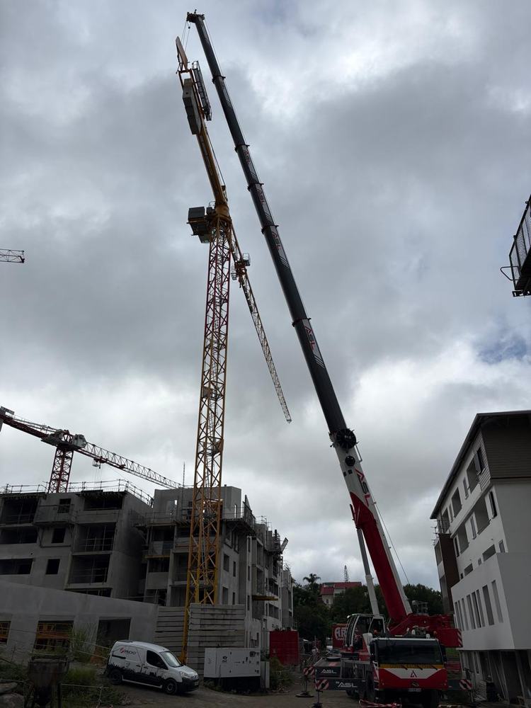 Grue mobile ASL montant une grue à tour